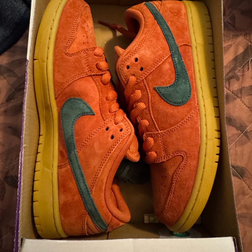 NWT Nike SB Dunk Low Pro in Burnt Orange and Vintage Green